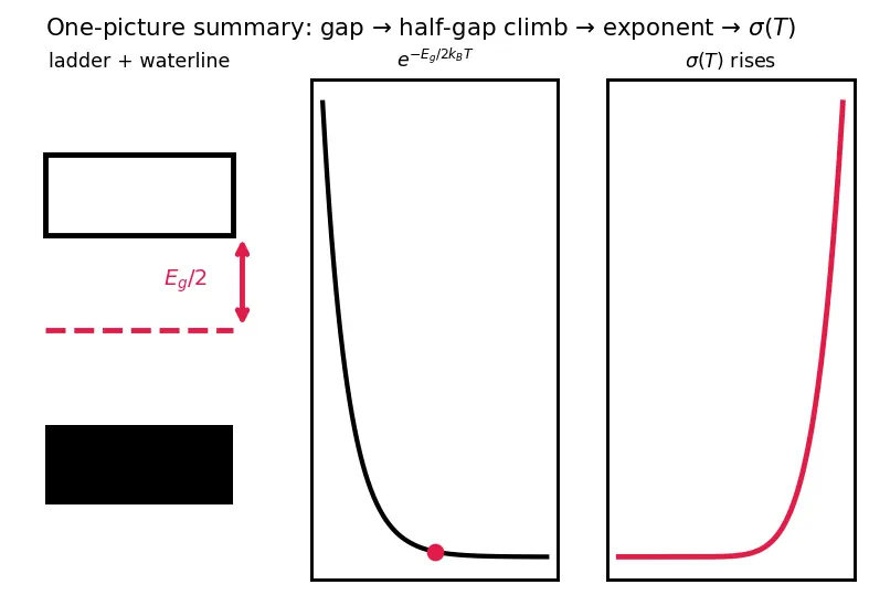 Figure — Band gap and its meaning for conductivity