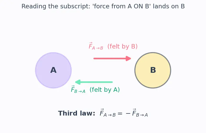 Figure — Newton's third law — action-reaction, common misconceptions