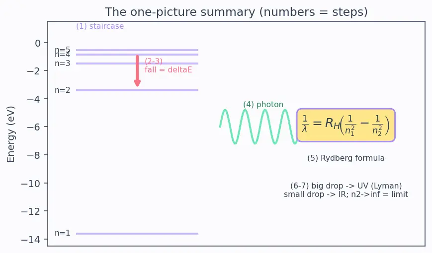 Figure — Hydrogen emission spectrum — Lyman, Balmer, Paschen, Brackett, Pfund