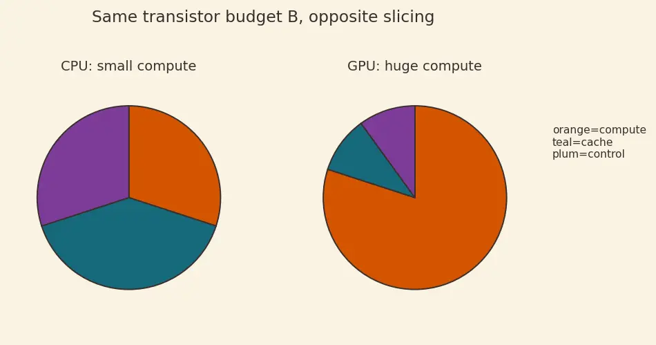 Figure — GPU vs CPU design philosophy