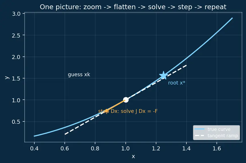 Figure — Solving nonlinear systems — Newton's method in n dimensions