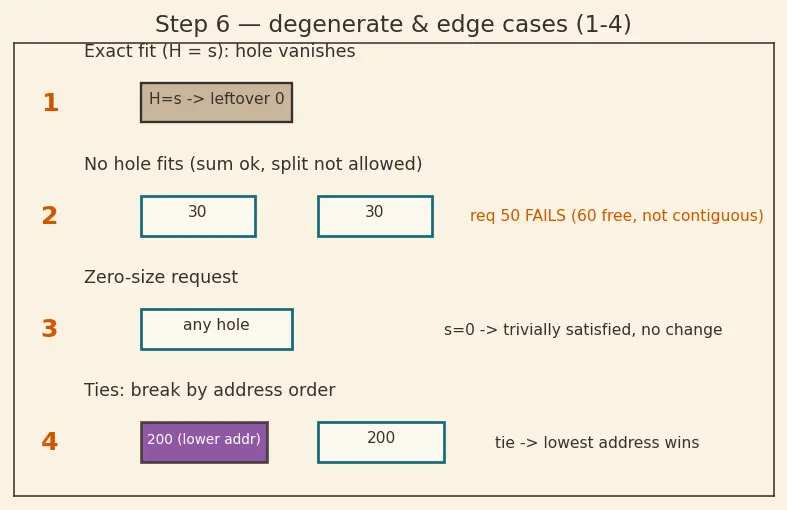 Figure — Memory allocation — contiguous (first-fit, best-fit, worst-fit)