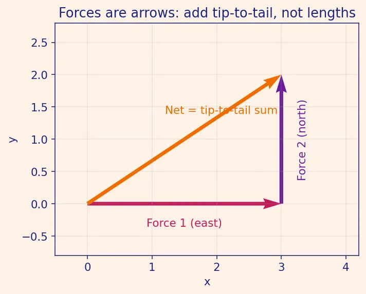 Figure — Superposition principle for forces