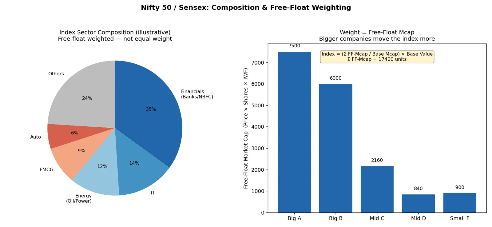 Figure — Understand Nifty 50, Sensex composition