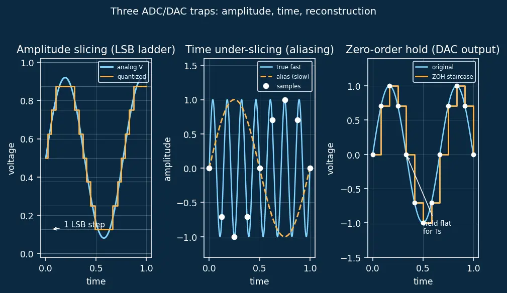 Figure — ADC - DAC — resolution, sampling rate, Nyquist