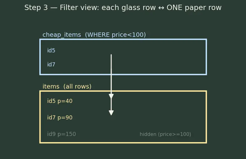 Figure — Views — creating, updatable views