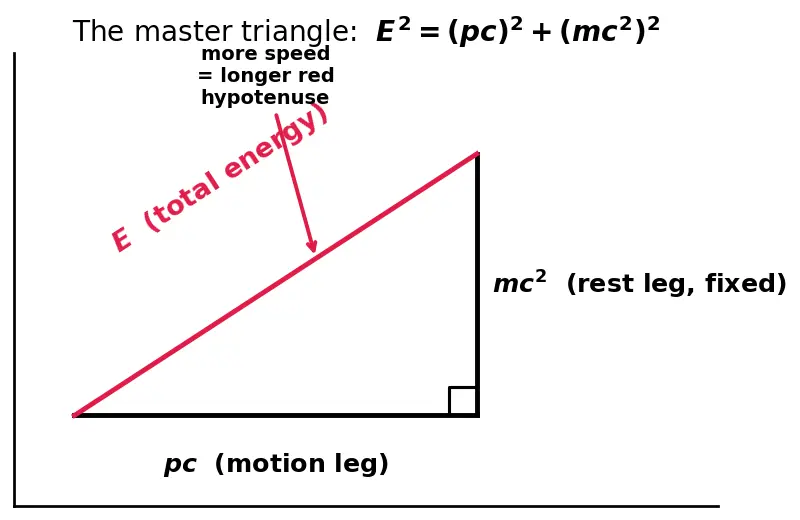 Figure — Mass-energy equivalence E² = (pc)² + (mc²)²