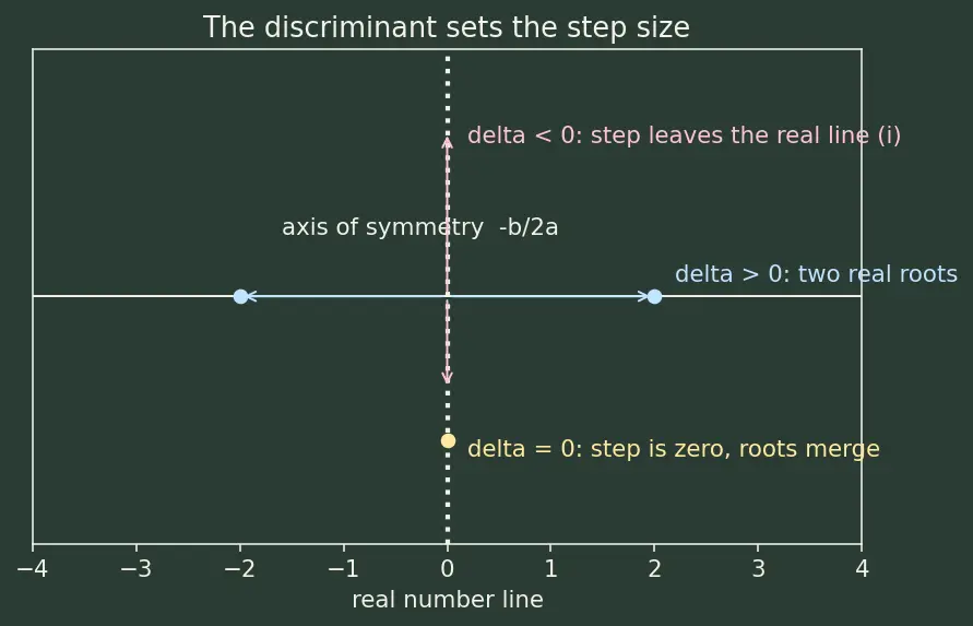 Figure — Discriminant — nature of roots (real - equal - complex)