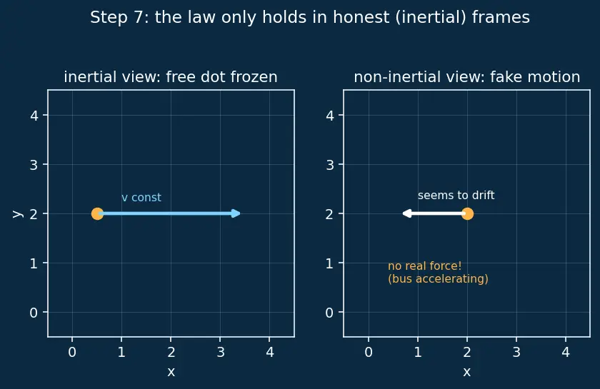 Figure — Newton's first law — inertia, operational definition of force
