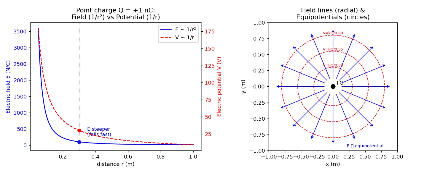 Figure — Define electric field and electric potential
