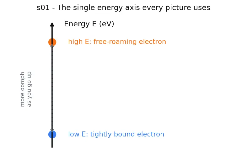 Figure — Compare band gaps -  conductor - semiconductor - insulator