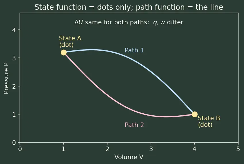 Figure — State functions vs path functions