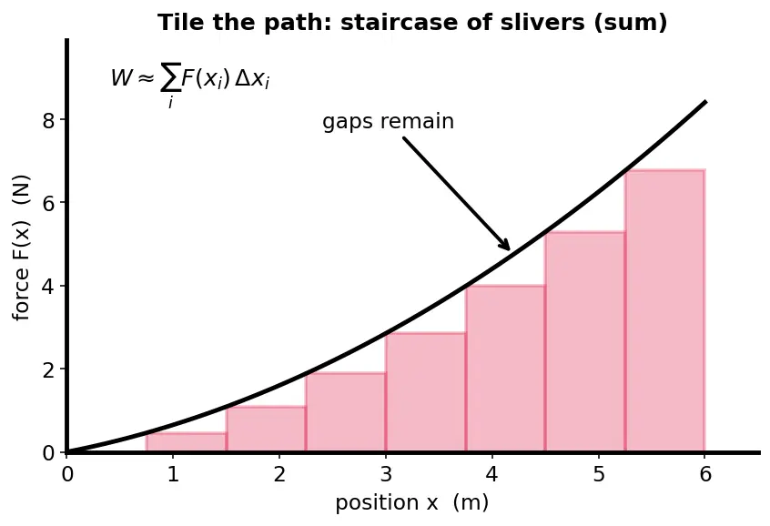 Figure — Work done by variable force — integration