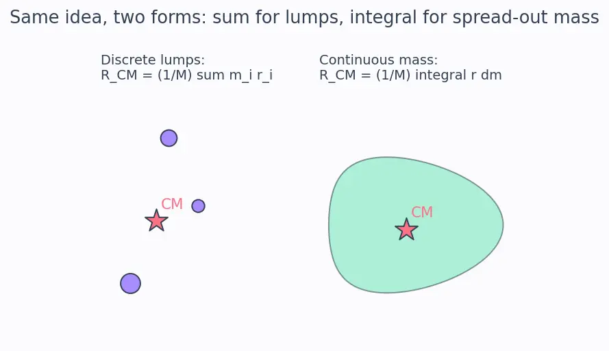 Figure — Motion of centre of mass — external force determines a_CM