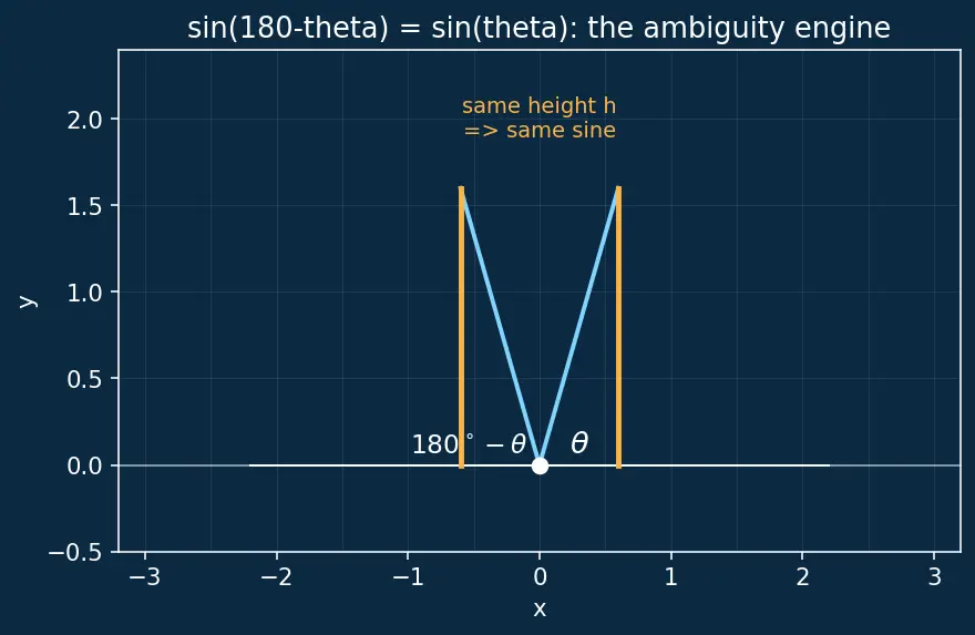 Figure — Law of sines — proof and applications (ambiguous case)