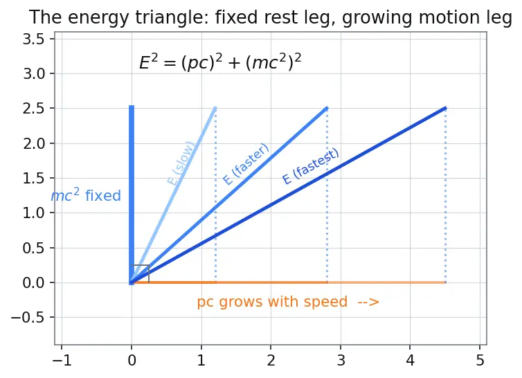Figure — Mass-energy equivalence E² = (pc)² + (mc²)²