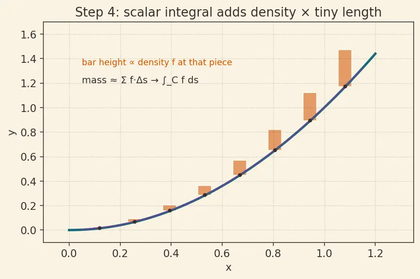 Figure — Line integrals — scalar and vector, work done