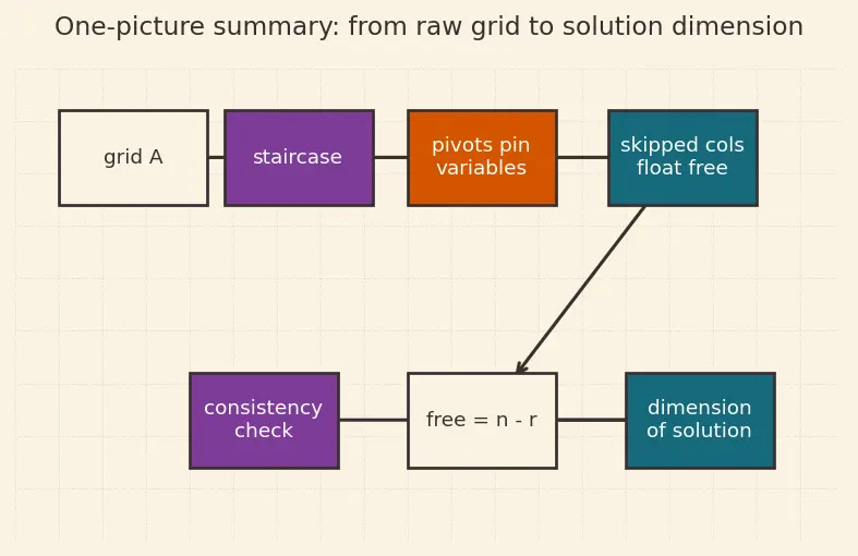 Figure — Pivot positions, free variables