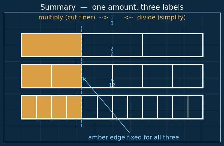 Figure — Equivalent fractions, simplifying fractions