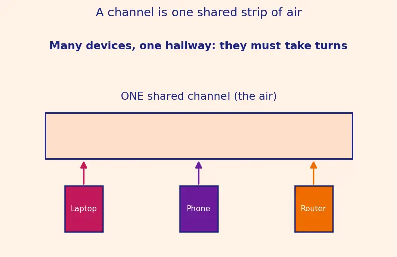 Figure — Wi-Fi (IEEE 802.11) — CSMA - CA, bands