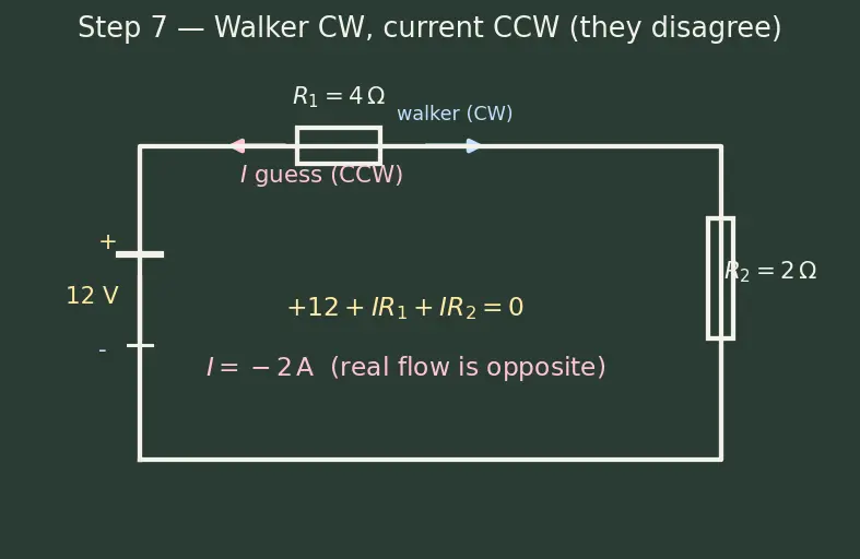 Figure — Apply Kirchhoff's Voltage Law (KVL)