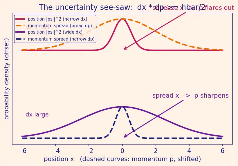 Figure — Heisenberg uncertainty principle — Δx Δp ≥ ℏ - 2, ΔE Δt ≥ ℏ - 2