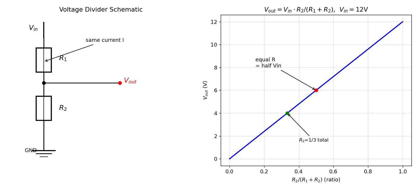 Figure — Build and analyze a voltage divider