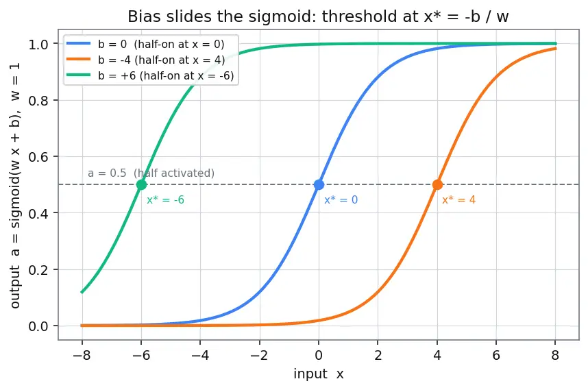 Figure — Bias terms and their role