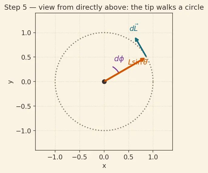 Figure — Gyroscopic effect — precession of spinning top