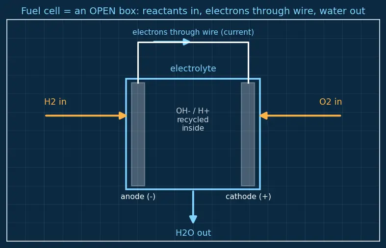 Figure — Fuel cells — H₂ - O₂ fuel cell (spacecraft relevance)
