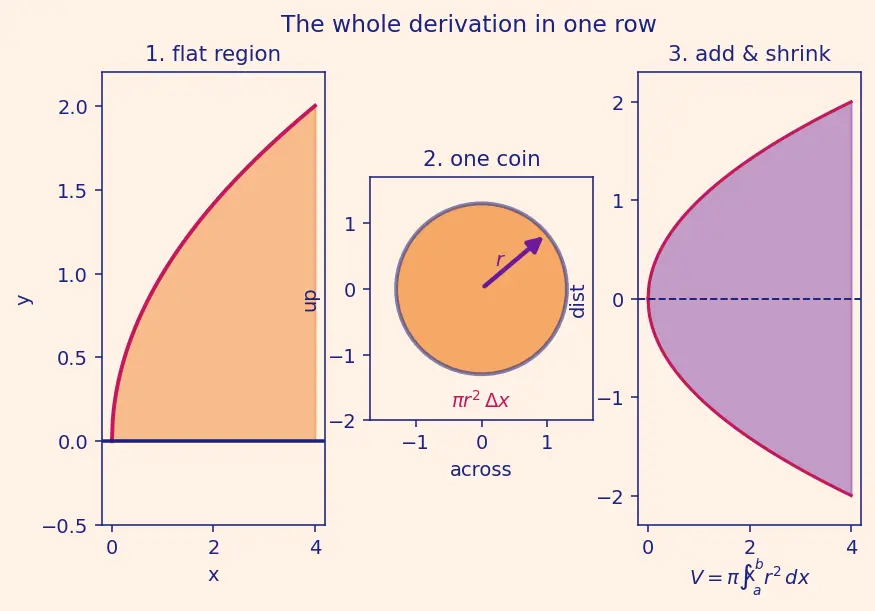 Figure — Volume of revolution — disk method, washer method