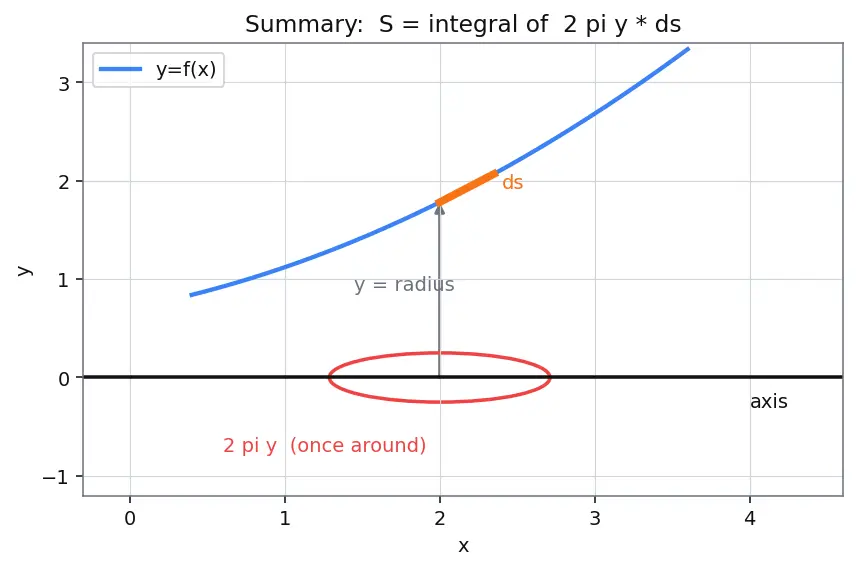 Figure — Surface area of revolution