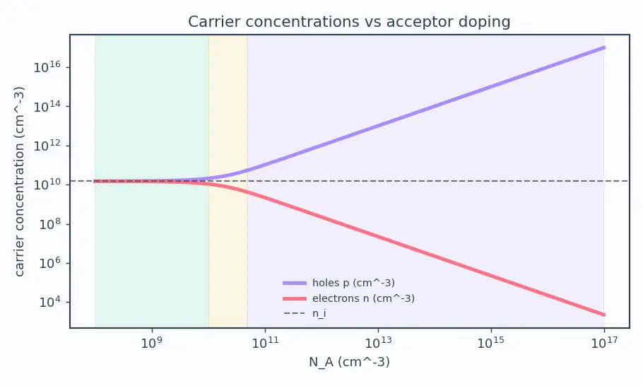 Figure — P-type doping with acceptor atoms (boron)