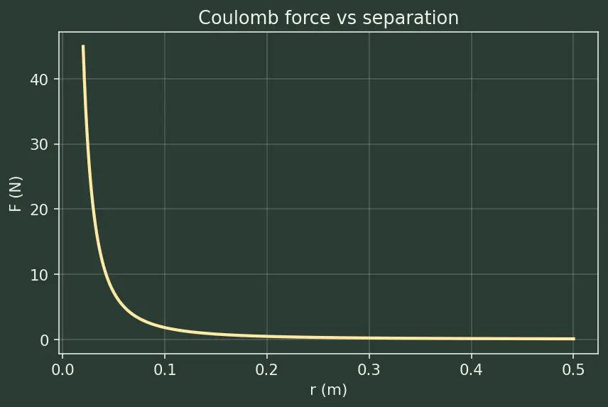 Figure — Coulomb's law — force, comparison with gravity
