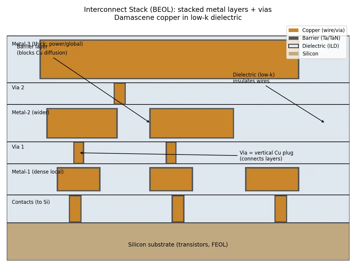 Figure — Metallization and interconnect layers