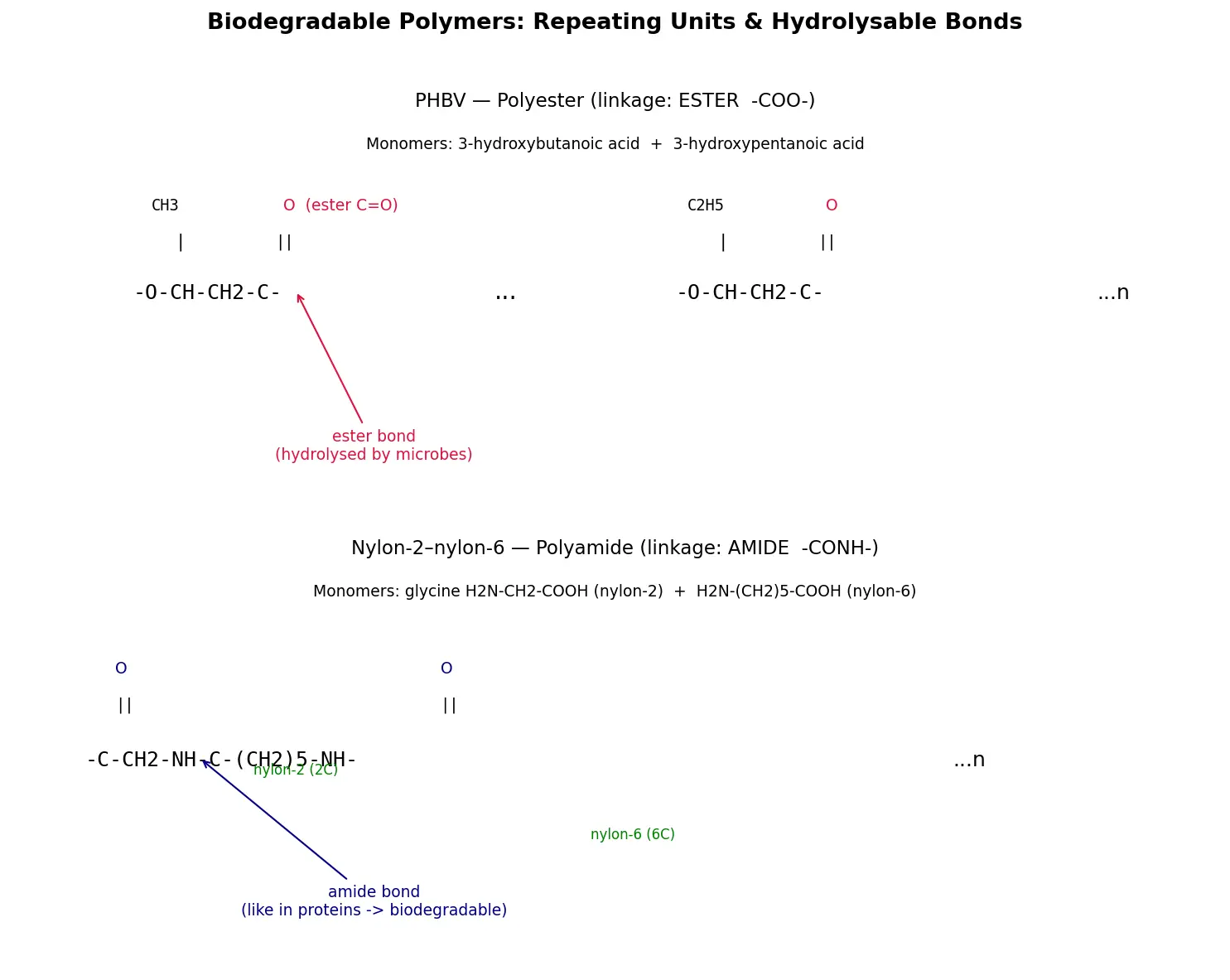 Figure — Biodegradable polymers — PHBV, nylon-2-nylon-6