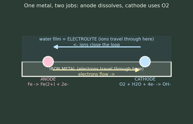 Figure — Corrosion — electrochemical mechanism; cathodic protection, galvanization