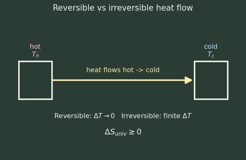 Figure — Entropy change in irreversible processes — always  -  0