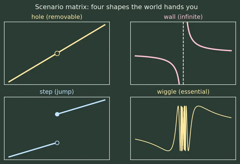 Figure — Continuity — definition, types of discontinuity (removable, jump, infinite)
