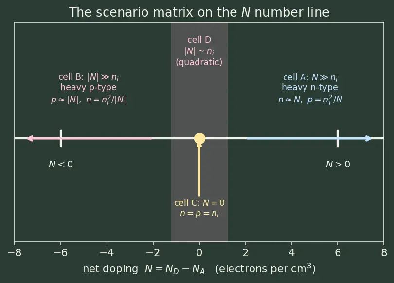 Figure — Mass action law (np = ni²)