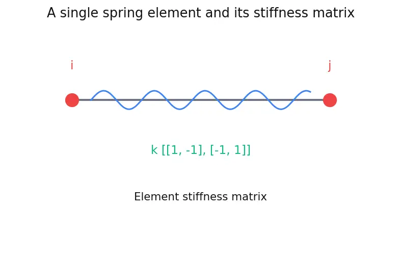 Figure — Finite element method — nodes, elements, stiffness matrix