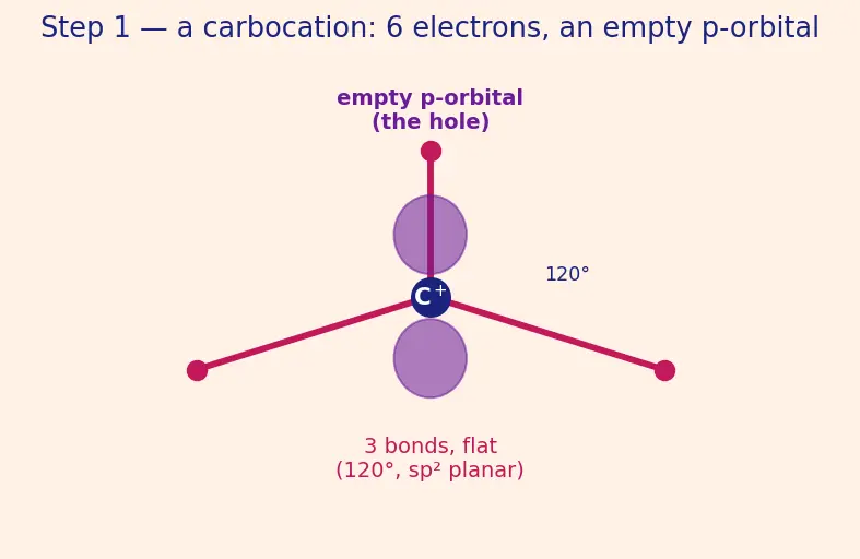 Figure — Reactive intermediates — carbocations (stability), carbanions, free radicals, carbenes, nitrenes; rearrangements (hydrid