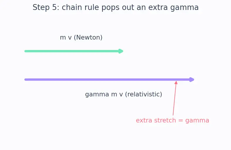 Figure — Relativistic momentum p = γmv