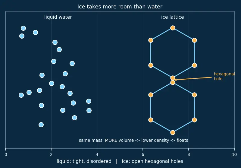 Figure — Hydrogen bonding — intermolecular, intramolecular; consequences (boiling points, water density)
