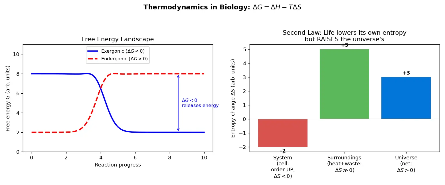 Figure — Explain the laws of thermodynamics in biology