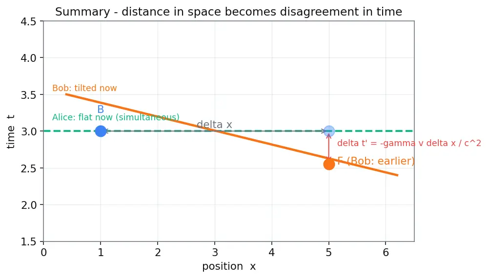 Figure — Simultaneity — relativity of simultaneity