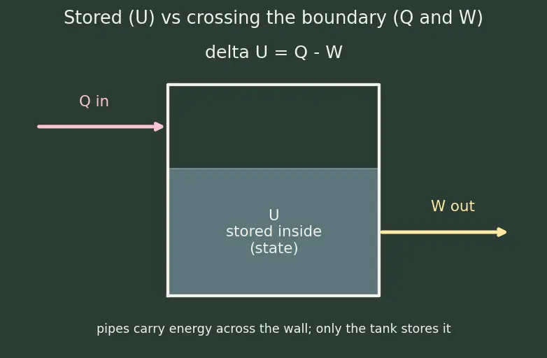 Figure — Heat and internal energy — microscopic vs macroscopic