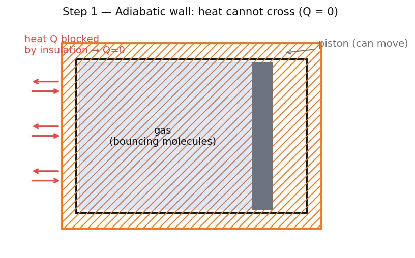 Figure — Thermodynamic processes — isothermal (T const), isochoric (V const), isobaric (P const), adiabatic (Q = 0)
