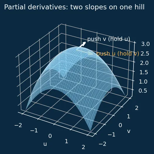 Figure — Chain rule for multivariate functions (backprop foundation)