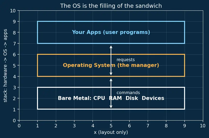 Figure — OS structure — monolithic, microkernel, hybrid